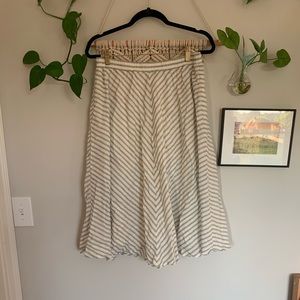 Gray and white striped skirt